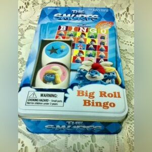 The Smurfs Big Roll Bingo 7.5in x 4.5in x 2in Tin Box